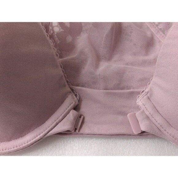 Victorias Secret Perfect Shape Demi Bra 32C Purple Lace Racerback Front Closure - Picture 3 of 8